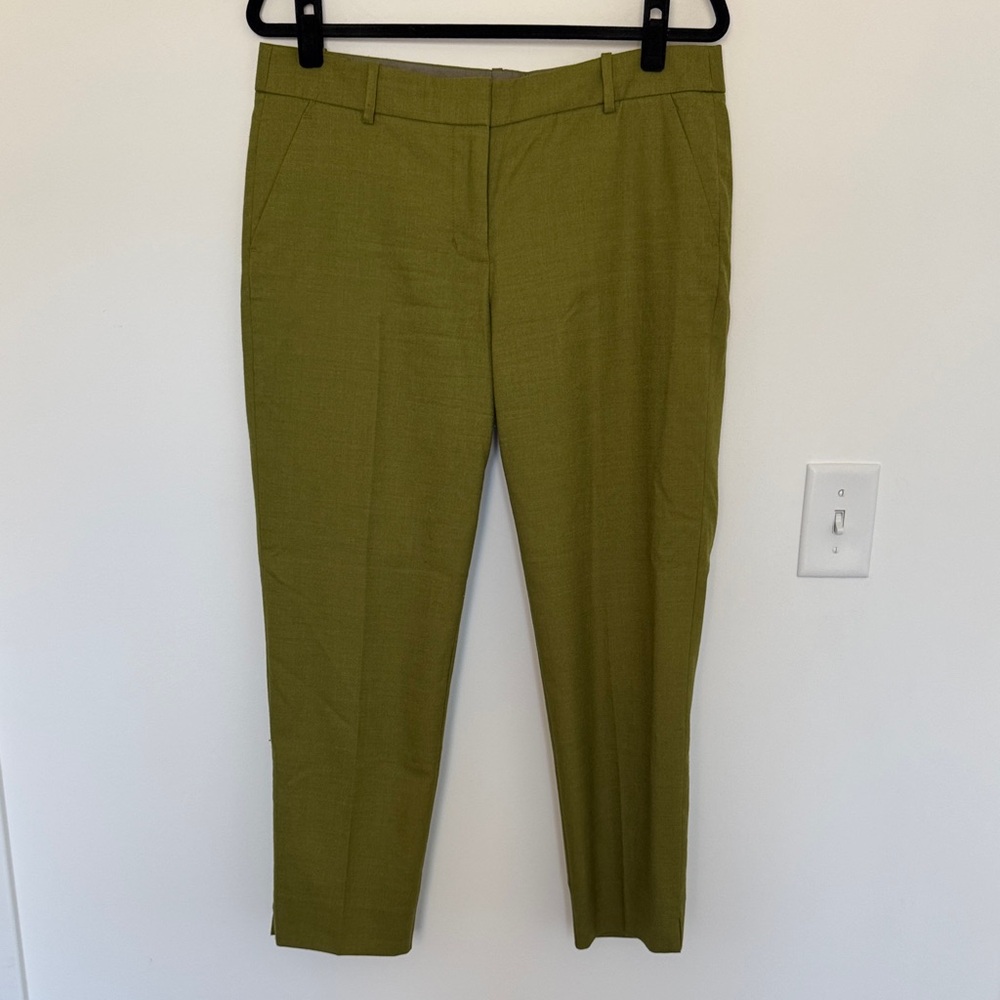J. Crew Stretch Olive Wool Blend Business Pants - Size 10